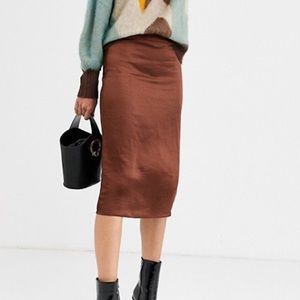 NWOT Midi Slip Skirt